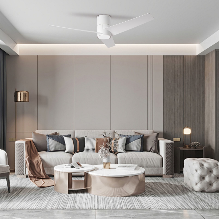 ZEVENTI - Ανεμιστήρας οροφής LED BARROSA LED/18W/230V 3000/4000/6000K Wi-Fi Tuya λευκό + τηλεχειριστήριο