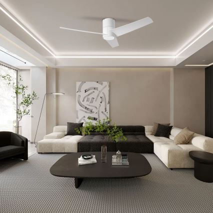 ZEVENTI - Ανεμιστήρας οροφής LED BARROSA LED/18W/230V 3000/4000/6000K Wi-Fi Tuya λευκό + τηλεχειριστήριο
