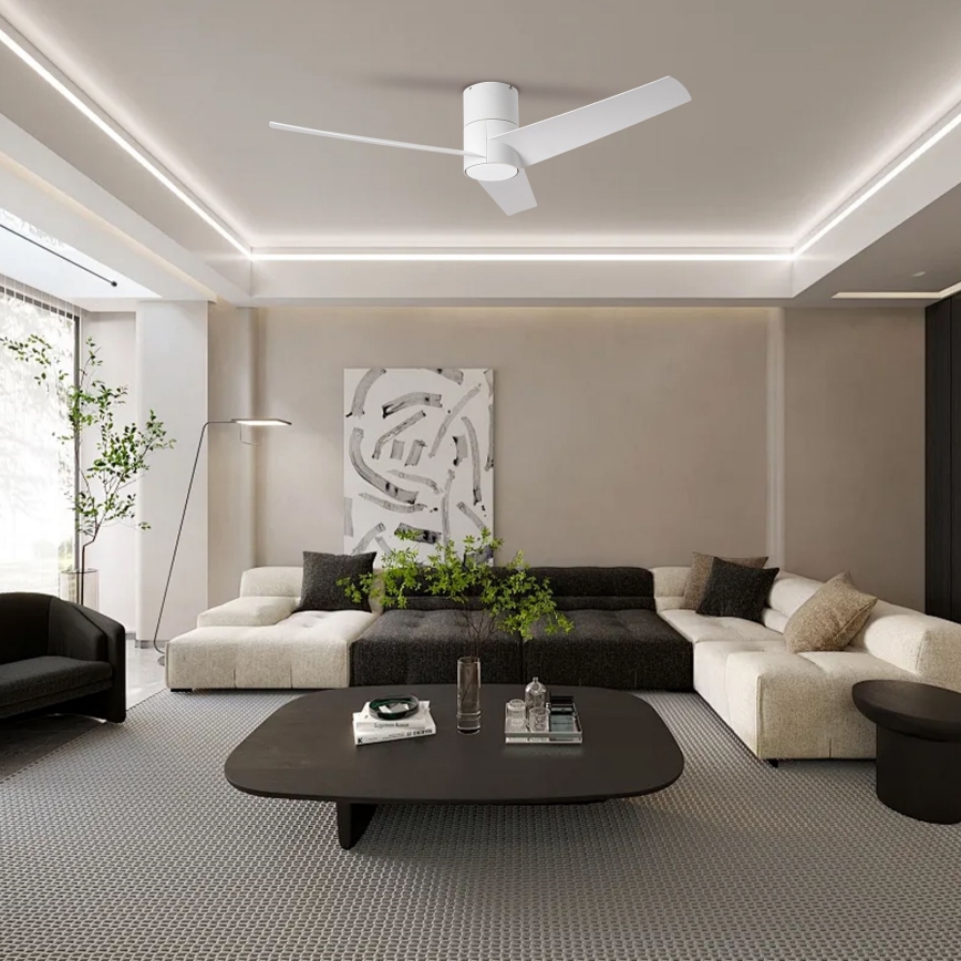 ZEVENTI - Ανεμιστήρας οροφής LED BARROSA LED/18W/230V 3000/4000/6000K Wi-Fi Tuya λευκό + τηλεχειριστήριο