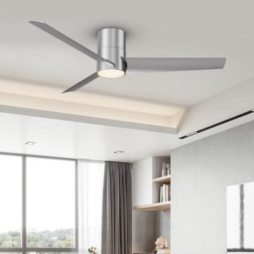ZEVENTI - Ανεμιστήρας οροφής LED Dimmable BARROSA LED/18W/230V 3000-6000K Wi-Fi Tuya ματ χρώμιο + τηλεχειριστήριο