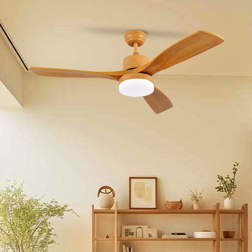 ZEVENTI - Ανεμιστήρας οροφής LED Dimmable MARE LED/24W/230V 3000-6000K Wi-Fi Tuya δρυς + τηλεχειριστήριο