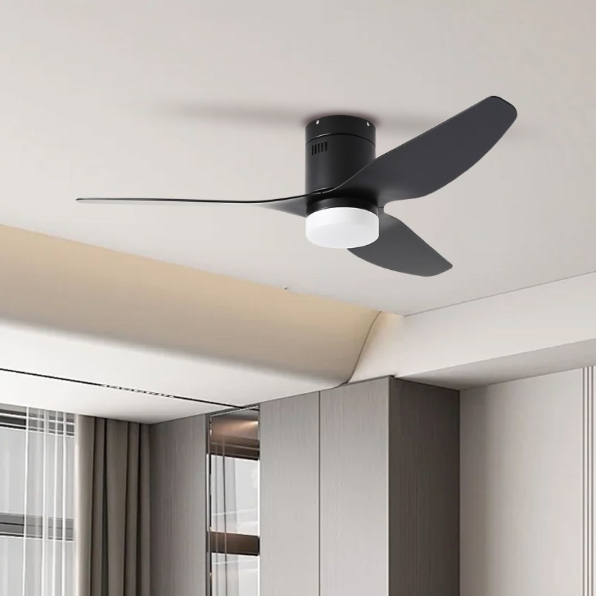 ZEVENTI - Ανεμιστήρας οροφής LED Dimmable PADUA LED/18W/230V 3000-6000K Wi-Fi Tuya μαύρο + τηλεχειριστήριο