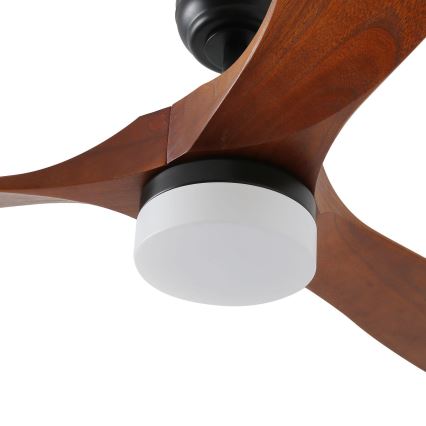 ZEVENTI - Ανεμιστήρας οροφής LED Dimmable GINOSA LED/18W/230V 3000-6000K Wi-Fi Tuya μαύρο/δρυς + τηλεχειριστήριο