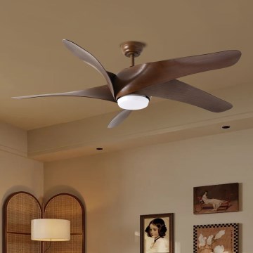 ZEVENTI - Ανεμιστήρας οροφής LED LUCCA LED/18W/230V 3000-6000K Wi-Fi Tuya καφέ + τηλεχειριστήριο