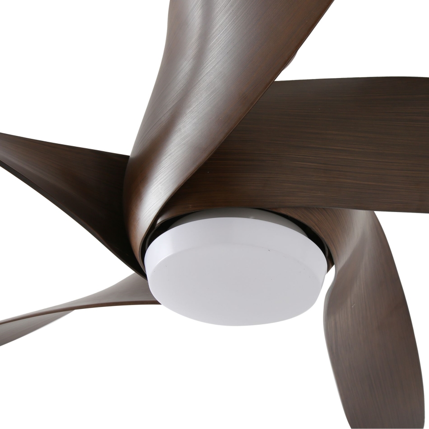 ZEVENTI - Ανεμιστήρας οροφής LED Dimmable LUCCA LED/18W/230V 3000-6000K Wi-Fi Tuya καφέ + τηλεχειριστήριο