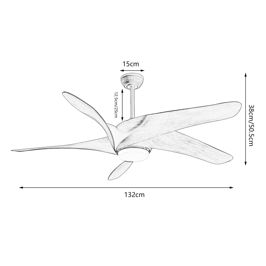 ZEVENTI - Ανεμιστήρας οροφής LED Dimmable LUCCA LED/18W/230V 3000-6000K Wi-Fi Tuya καφέ + τηλεχειριστήριο