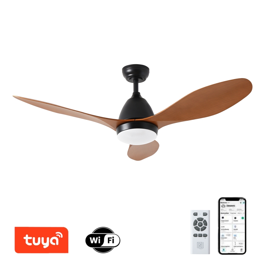 ZEVENTI - Ανεμιστήρας οροφής LED Dimmable MURO LED/18W/230V 3000-6000K Wi-Fi Tuya μαύρο + τηλεχειριστήριο