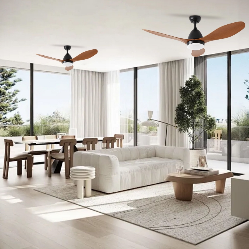 ZEVENTI - Ανεμιστήρας οροφής LED Dimmable MURO LED/18W/230V 3000-6000K Wi-Fi Tuya μαύρο + τηλεχειριστήριο