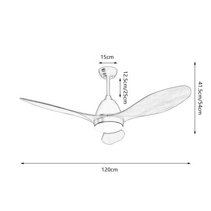 ZEVENTI - Ανεμιστήρας οροφής LED Dimmable MURO LED/18W/230V 3000-6000K Wi-Fi Tuya μαύρο + τηλεχειριστήριο