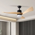 ZEVENTI - Ανεμιστήρας οροφής LED NATURITO LED/18W/230V 3000-6000K Wi-Fi Tuya μαύρο/δρυς + τηλεχειριστήριο