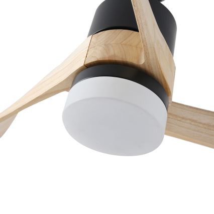 ZEVENTI - Ανεμιστήρας οροφής LED Dimmable NATURITO LED/18W/230V 3000-6000K Wi-Fi Tuya μαύρο/δρυς + τηλεχειριστήριο