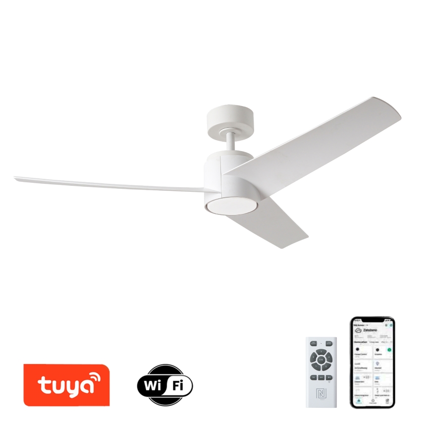 ZEVENTI - Ανεμιστήρας οροφής LED Dimmable ORVIETO LED/18W/230V 3000-6000K Wi-Fi Tuya λευκό + τηλεχειριστήριο