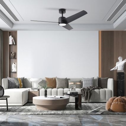 ZEVENTI - Ανεμιστήρας οροφής LED Dimmable ORVIETO LED/18W/230V 3000-6000K Wi-Fi Tuya μαύρο + τηλεχειριστήριο