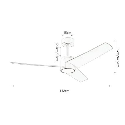 ZEVENTI - Ανεμιστήρας οροφής LED Dimmable ORVIETO LED/18W/230V 3000-6000K Wi-Fi Tuya μαύρο + τηλεχειριστήριο