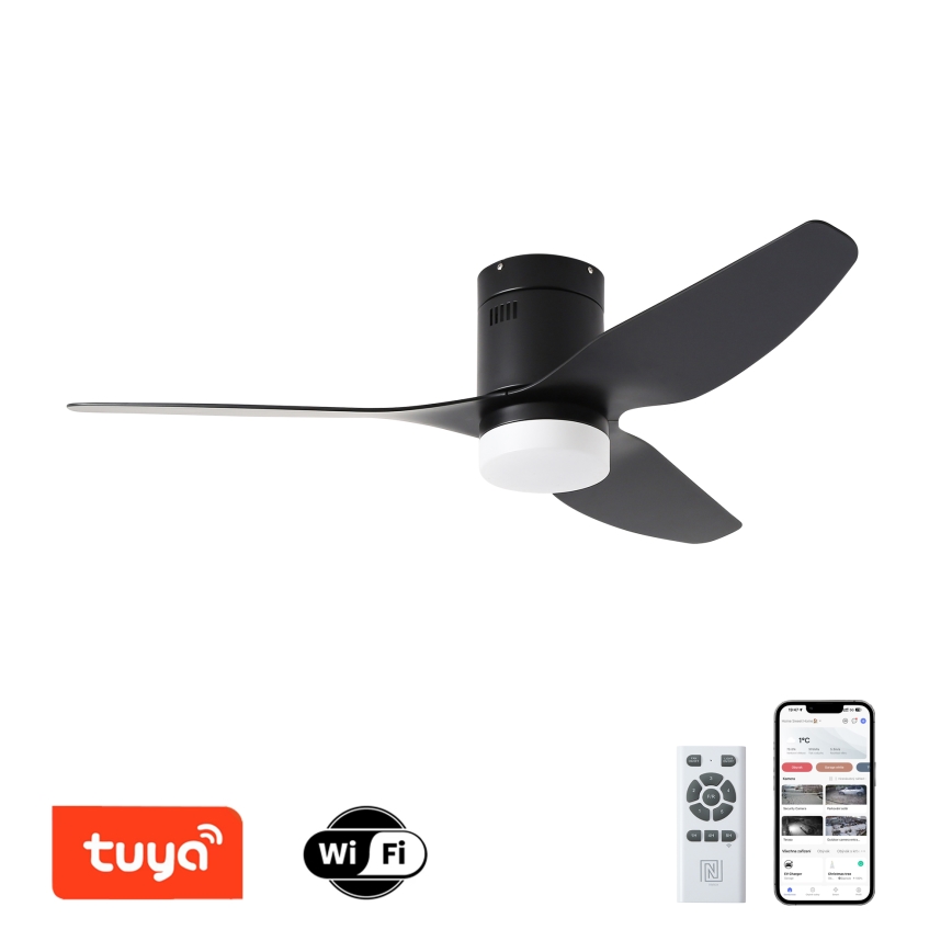 ZEVENTI - Ανεμιστήρας οροφής LED Dimmable PADUA LED/18W/230V 3000-6000K Wi-Fi Tuya μαύρο + τηλεχειριστήριο