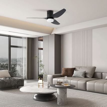 ZEVENTI - Ανεμιστήρας οροφής LED Dimmable PADUA LED/18W/230V 3000-6000K Wi-Fi Tuya μαύρο + τηλεχειριστήριο