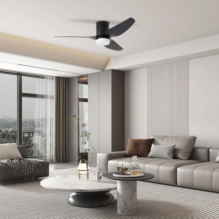 ZEVENTI - Ανεμιστήρας οροφής LED Dimmable PADUA LED/18W/230V 3000-6000K Wi-Fi Tuya μαύρο + τηλεχειριστήριο