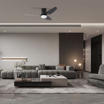 ZEVENTI - Ανεμιστήρας οροφής LED Dimmable PADUA LED/18W/230V 3000-6000K Wi-Fi Tuya μαύρο + τηλεχειριστήριο