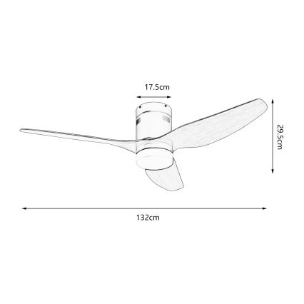 ZEVENTI - Ανεμιστήρας οροφής LED Dimmable PADUA LED/18W/230V 3000-6000K Wi-Fi Tuya μαύρο/καφέ + τηλεχειριστήριο