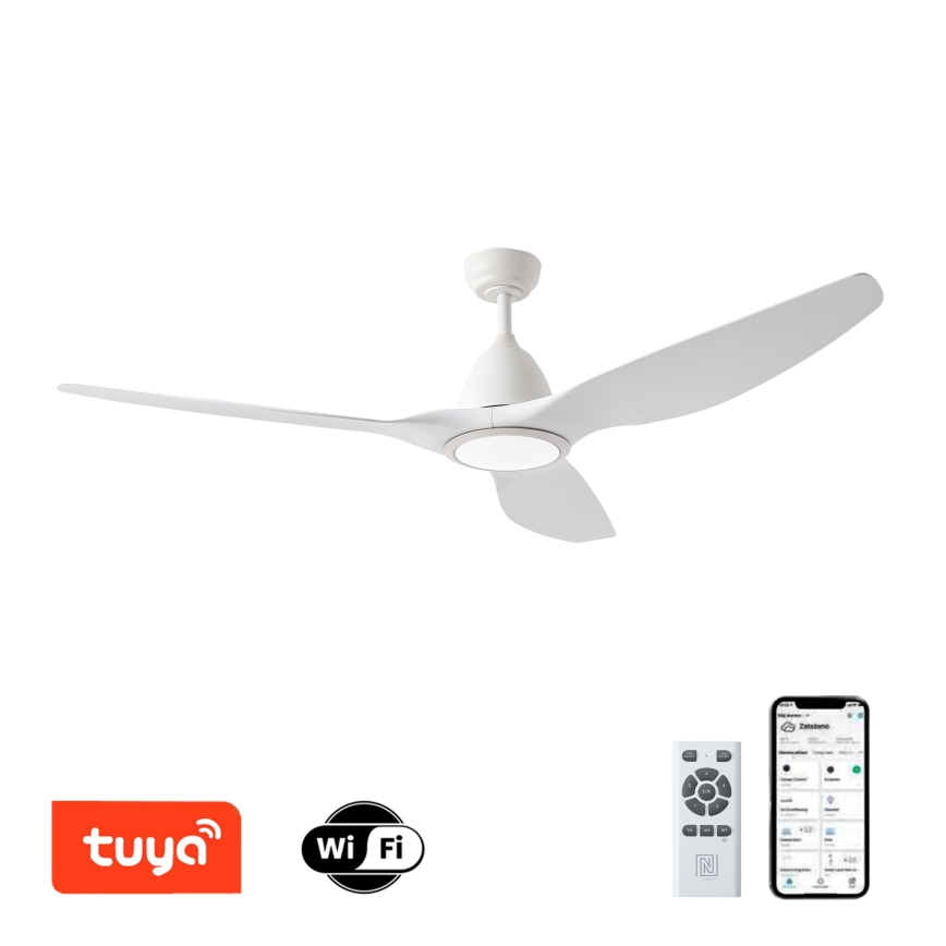 ZEVENTI - Ανεμιστήρας οροφής LED Dimmable URBINO LED/20W/230V 3000-6000K Wi-Fi Tuya λευκό + τηλεχειριστήριο