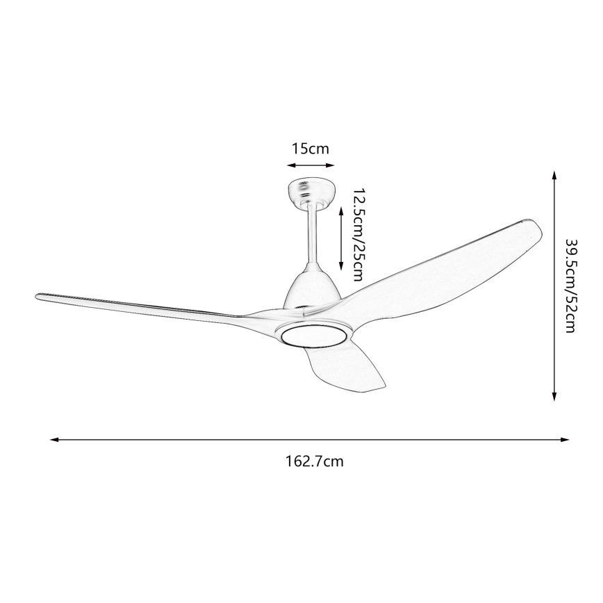 ZEVENTI - Ανεμιστήρας οροφής LED Dimmable URBINO LED/20W/230V 3000-6000K Wi-Fi Tuya λευκό + τηλεχειριστήριο