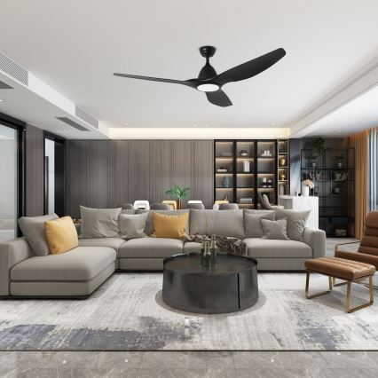 ZEVENTI - Ανεμιστήρας οροφής LED Dimmable URBINO LED/20W/230V 3000-6000K Wi-Fi Tuya μαύρο + τηλεχειριστήριο