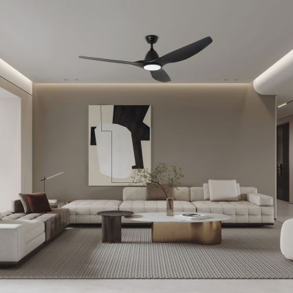 ZEVENTI - Ανεμιστήρας οροφής LED Dimmable URBINO LED/20W/230V 3000-6000K Wi-Fi Tuya μαύρο + τηλεχειριστήριο