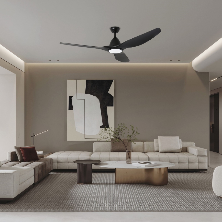 ZEVENTI - Ανεμιστήρας οροφής LED Dimmable URBINO LED/20W/230V 3000-6000K Wi-Fi Tuya μαύρο + τηλεχειριστήριο