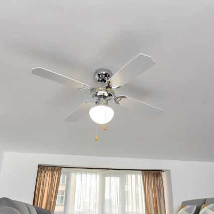 ZEVENTI - Ανεμιστήρας οροφής NAVAGIO 1xE27/60W/230V μαύρο/λευκό