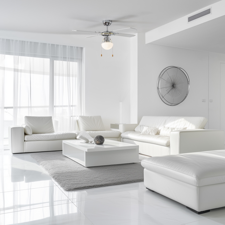 ZEVENTI - Ανεμιστήρας οροφής NAVAGIO 1xE27/60W/230V μαύρο/λευκό