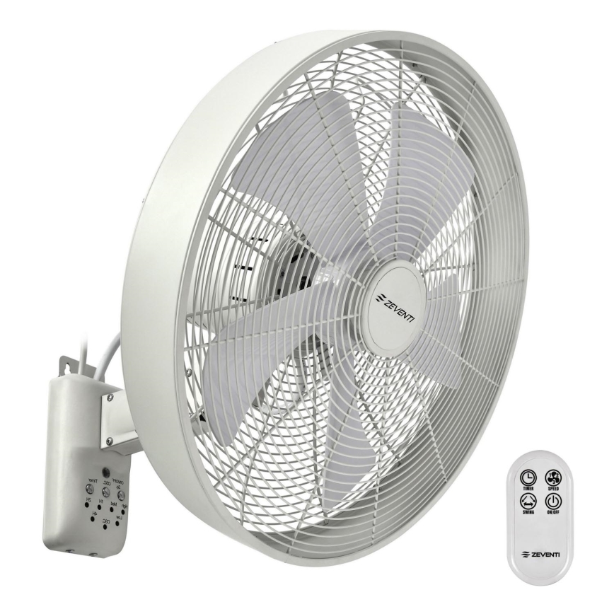 ZEVENTI - Ανεμιστήρας τοίχου FREEZE 50W/230V διάμετρος 40 cm λευκό + τηλεχειριστήριο