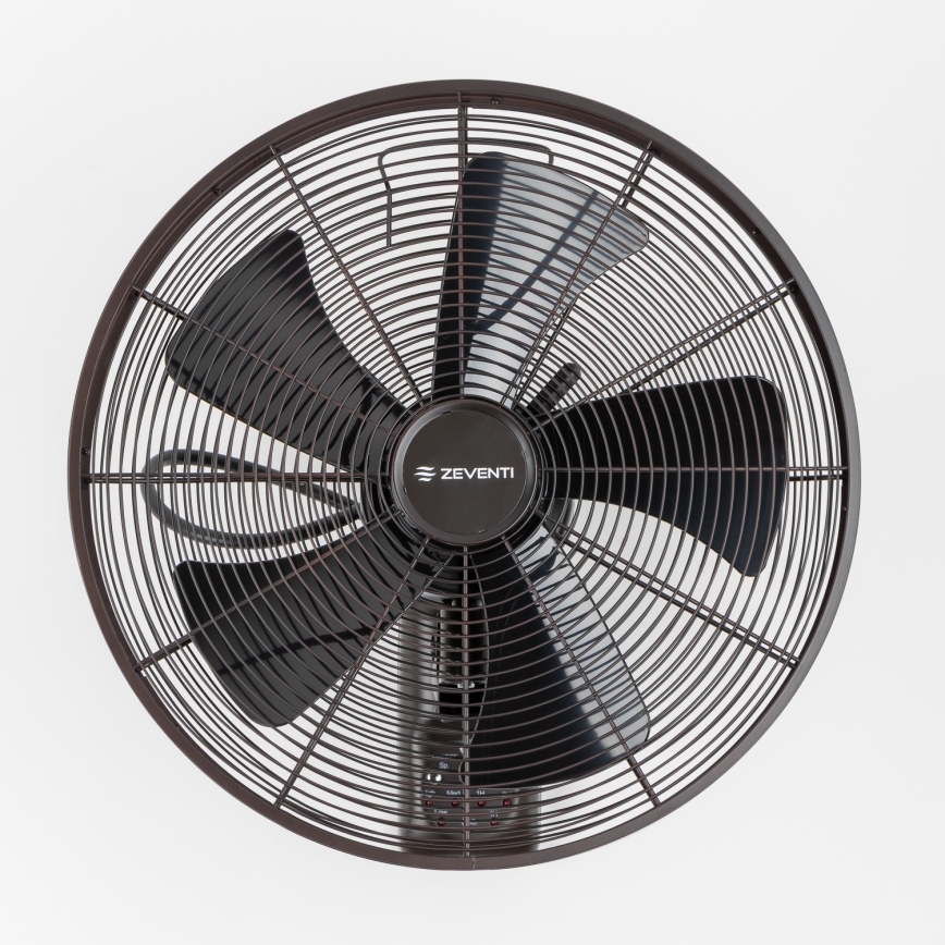 ZEVENTI - Ανεμιστήρας τοίχου FREEZE 50W/230V διάμετρος 40 cm μαύρο/καφέ + τηλεχειριστήριο