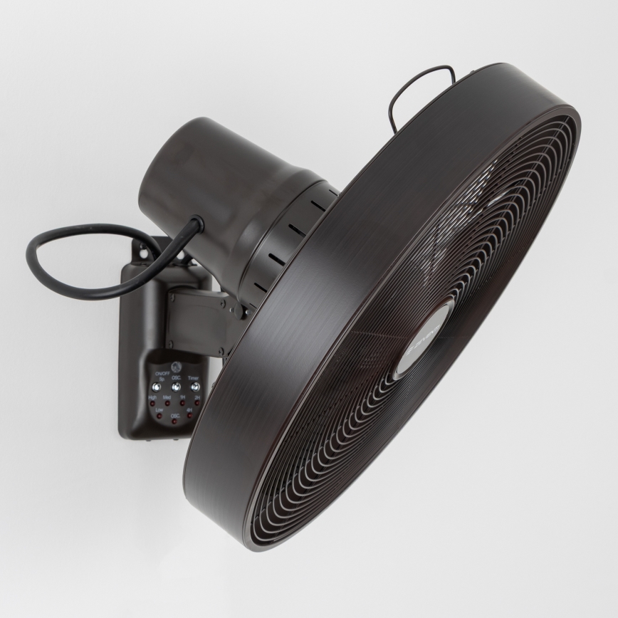 ZEVENTI - Ανεμιστήρας τοίχου FREEZE 50W/230V διάμετρος 40 cm μαύρο/καφέ + τηλεχειριστήριο