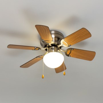 ZEVENTI - Οροφής ανεμιστήρας GALDANA 1xE27/60W/230V καφέ/μπεζ