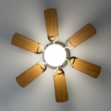 ZEVENTI - Οροφής ανεμιστήρας GALDANA 1xE27/60W/230V καφέ/μπεζ