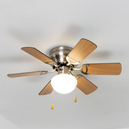 ZEVENTI - Οροφής ανεμιστήρας GALDANA 1xE27/60W/230V καφέ/μπεζ