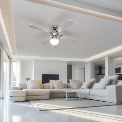 ZEVENTI - Οροφής ανεμιστήρας NAVAGIO 1xE27/60W/230V μαύρο/λευκό