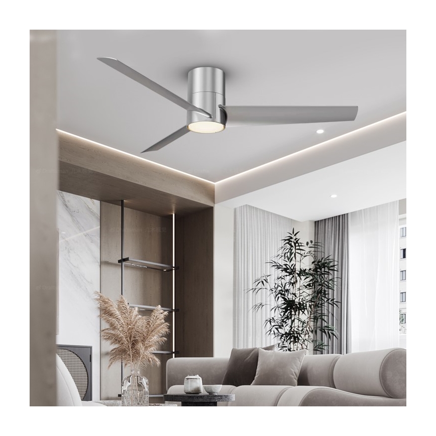 ZEVENTI - Οροφής ανεμιστήρας LED BARROSA LED/18W/230V 3000/4000/6000K Wi-Fi Tuya ματ χρώμιο + τηλεχειριστήριο