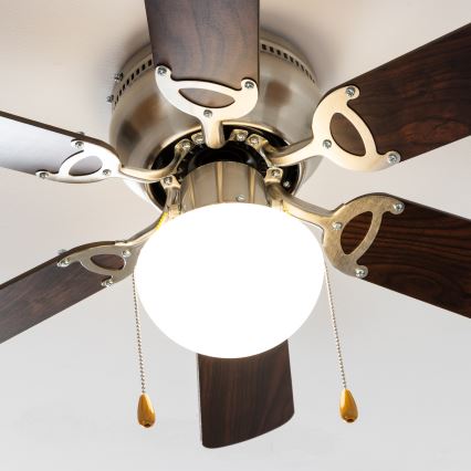 ZEVENTI - Οροφής ανεμιστήρας GALDANA 1xE27/60W/230V καφέ/μπεζ