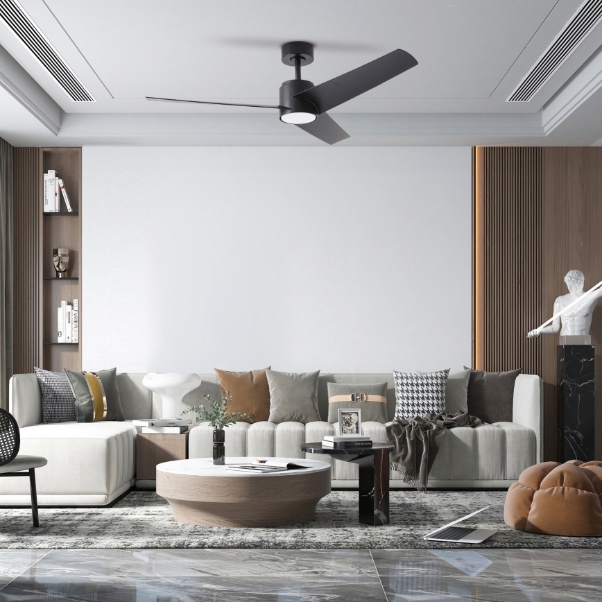 ZEVENTI - Οροφής ανεμιστήρας LED ORVIETO LED/18W/230V 3000-6000K Wi-Fi Tuya μαύρο + τηλεχειριστήριο