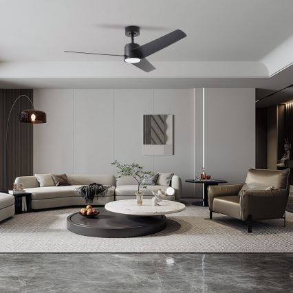 ZEVENTI - Οροφής ανεμιστήρας LED ORVIETO LED/18W/230V 3000-6000K Wi-Fi Tuya μαύρο + τηλεχειριστήριο