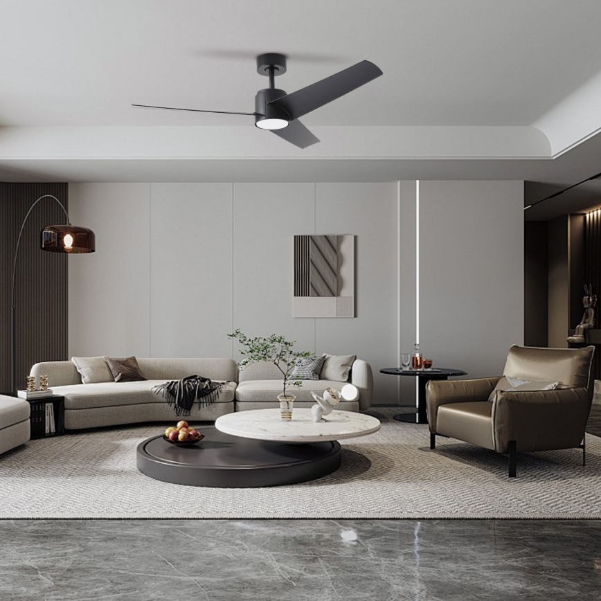 ZEVENTI - Οροφής ανεμιστήρας LED ORVIETO LED/18W/230V 3000-6000K Wi-Fi Tuya μαύρο + τηλεχειριστήριο