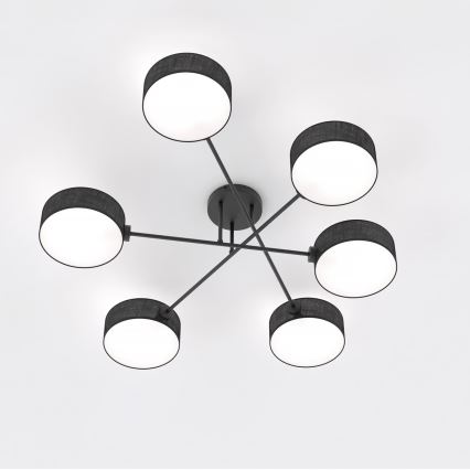 Εφαρμοστό φωτιστικό οροφής MAGA 6xE14/10W/230V μαύρο