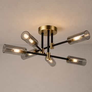 Εφαρμοστό φωτιστικό οροφής TESSA 6xG9/8W/230V μπρούτζινο/καπνιστό μαύρο