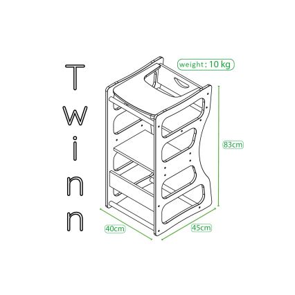 Εκπαιδευτικός πύργος TWINN 83x45 cm καφέ