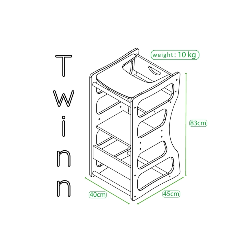 Εκπαιδευτικός πύργος TWINN 83x45 cm καφέ