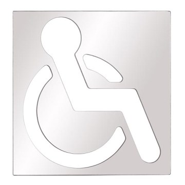 Εικονίδιο αναπηρίας 12x12 cm, ανοξείδωτο ατσάλι/ασημί