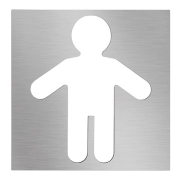 Εικονίδιο Άνδρες 12x12 cm ανοξείδωτο/ασημί