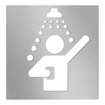 Εικονίδιο ντουζ 12x12 εκ., ανοξείδωτο ατσάλι/ασημί
