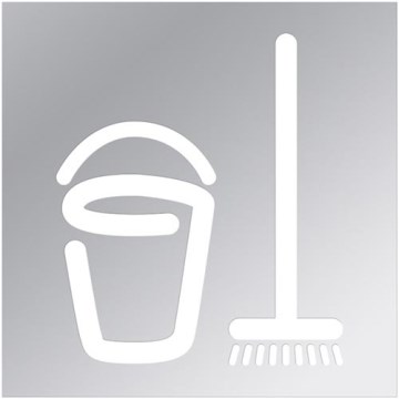 Εικονίδιο - Χώρος καθαρισμού 12x12 cm, ανοξείδωτο ατσάλι/ασημί